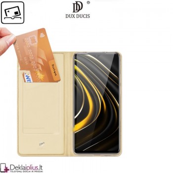 Dux Ducis dirbtinės odos atverčiamas dėklas - auksinės spalvos (telefonui Xiaomi Poco M3 Pro/Redmi Note 10 5G) Dux Ducis dirbtinės odos atverčiamas dėklas - auksinės spalvos (telefonui Xiaomi Poco M3 Pro/Redmi Note 10 5G)